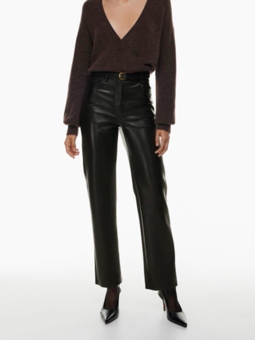 Aritzia Wilfred The Melina Vegan Leather Pants Straight Leg
Black Women Size 8